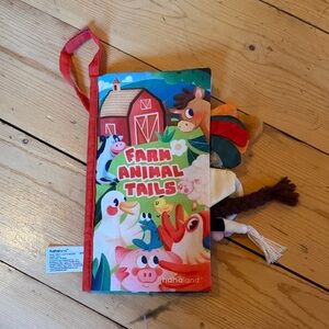 Farm Animal Tails Soft Book - Red and Multicolor